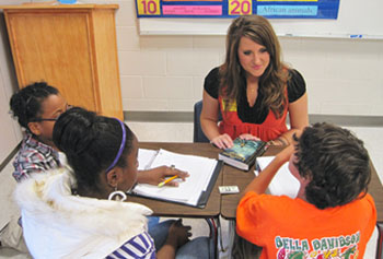 Brittany Amason and students