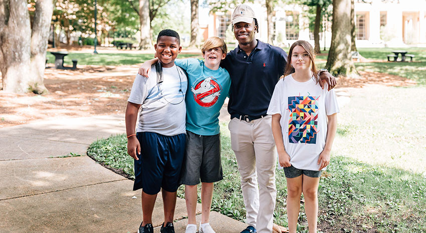 Jalen Wells with Rebel Quest kids