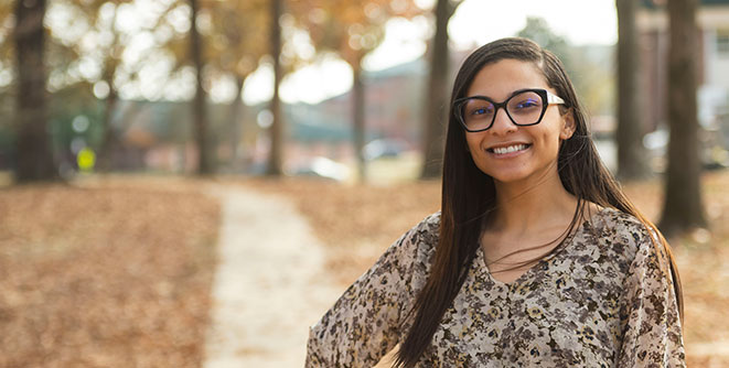 Student on the Campus of NEMCC