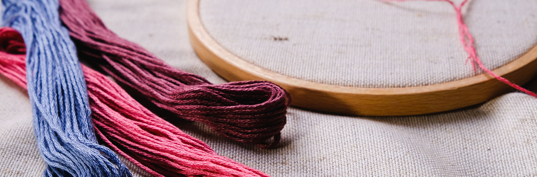 embroidery floss and tools