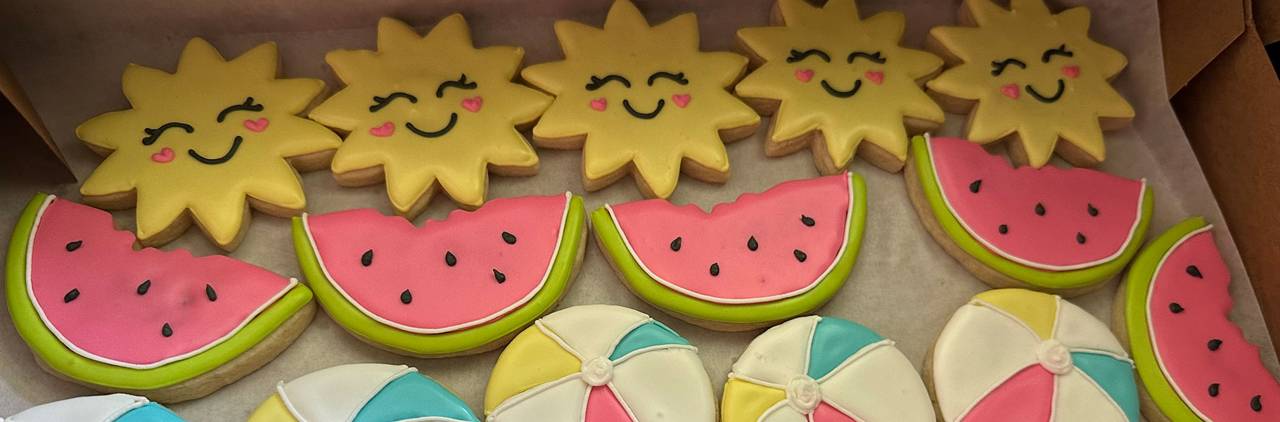 summer themed cut out sugar cookies