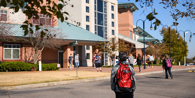 Student on the Southaven Campus