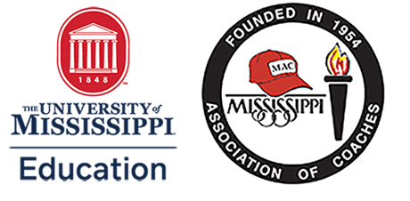 UM School of Education and Mississippi Association of Coaches logos