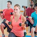 Excercise class using arm weights