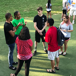 JumpStart counselors and students in grove