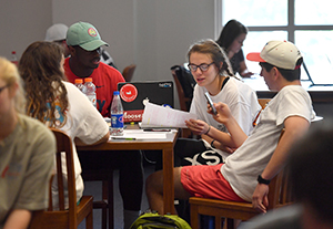 Students working on a group project