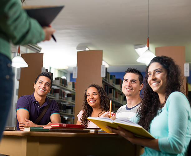 Students working on a group project