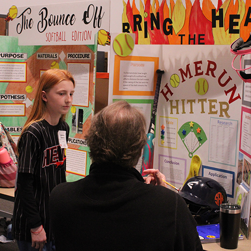 MSEF Region 7 Science Fair participants with their display