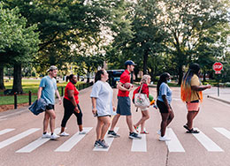 Students in crosswalk