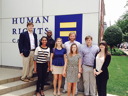 Students in Study USA class in Washington DC at the Human Rights center