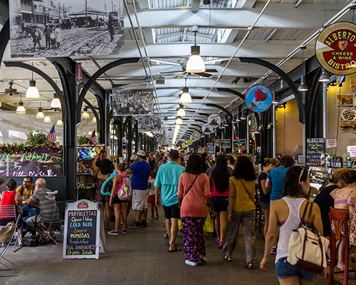 people in New Orleans french market