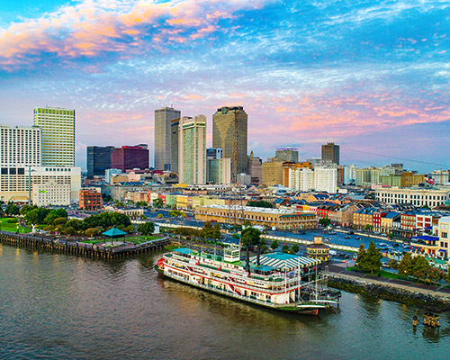 New Orleans, Louisiana, USA Downtown Skyline Aerial