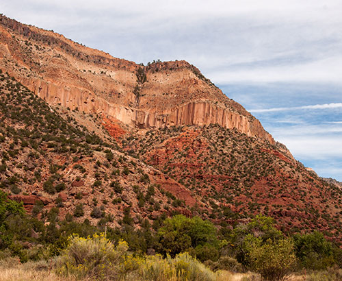 Cliffs and Red Rocks in Jemez Mountains, New Mexico