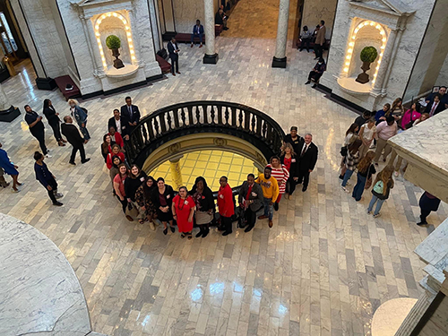 Teachers at the capital building