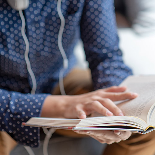 student reading