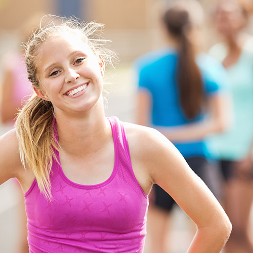 student in athletic wear